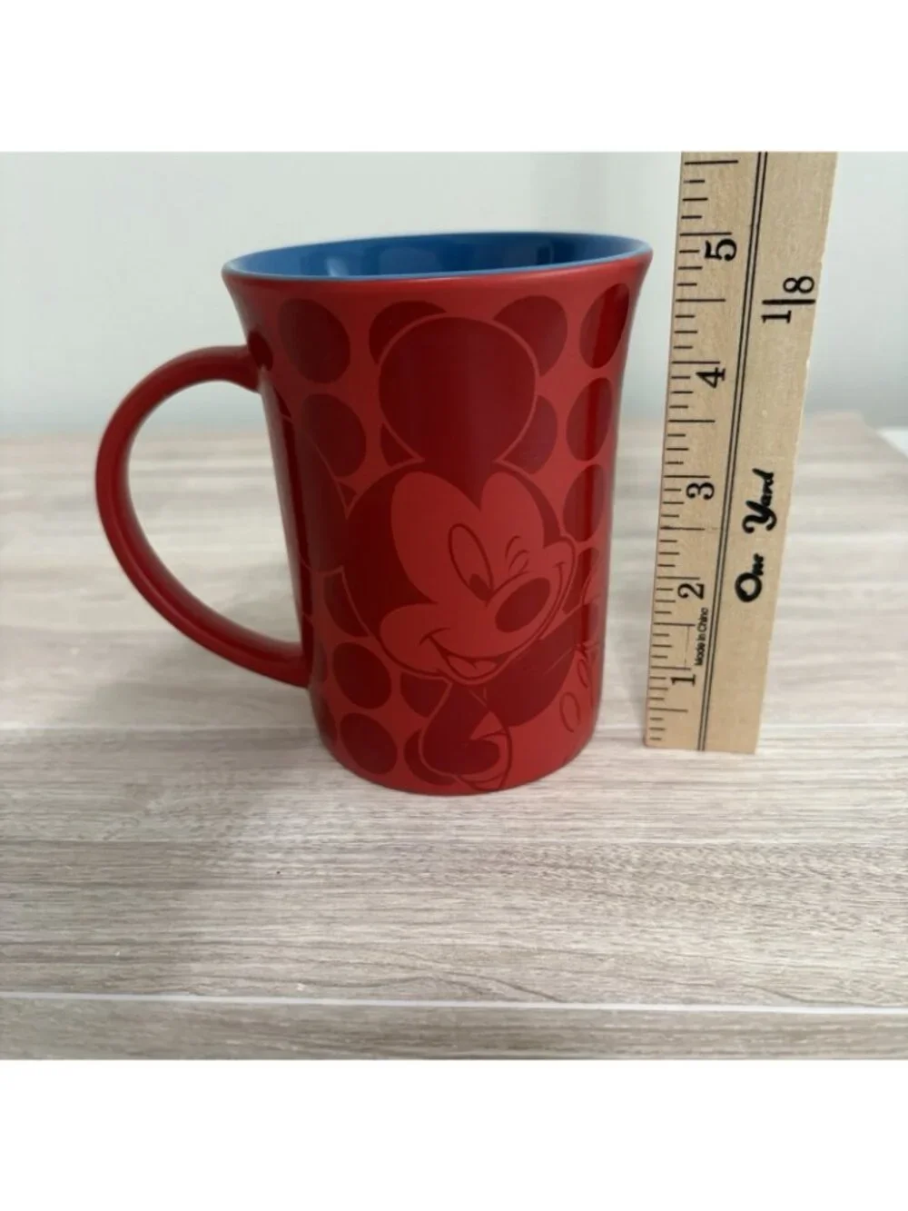 Disney Parks Mickey Mouse Red Silhouette Pattern Ceramic Coffee Mug